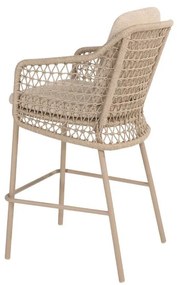 4 Seasons Outdoor Tramonti bar stoel latte  Tuinstoel    beige weerbestendig