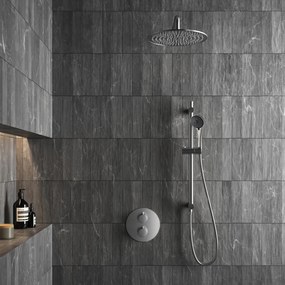 Saniclear Exclusive inbouw regendouche 20cm rond met wandarm, 3 standen handdouche en glijstang RVS