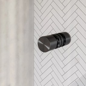 Brauer Void Carving profielloze nisdeur 120cm met draaideur 60cm aan muur gunmetal geborsteld PVD