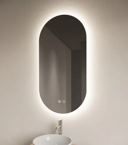 Gliss Design Orion spiegel verticaal met LED-verlichting en verwarming 50x100cm