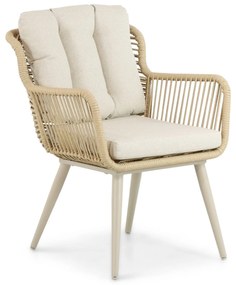 Tuinstoel Aluminium/wicker Taupe-naturel-bruin Coco Custa