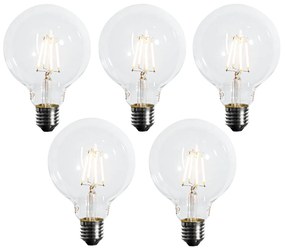 Set van 5 E27 3-staps dimbaar LED lamp G95 4W 450 lm 2700K