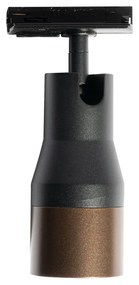 Moderne spot zwart met donker brons voor railsysteem 1-fase  - Iconic Kohua