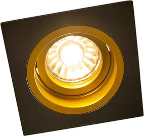 Smart inbouwspot zwart met goud vierkant incl. Wifi GU10 - Chuck