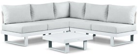 Hoek loungeset 5 personen Aluminium Wit Lifestyle Garden Furniture Lorenzo