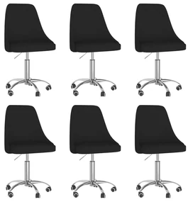 vidaXL Eetkamerstoelen draaibaar 6 st stof zwart