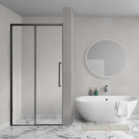 Aqua Vista Lokla Linea nisdeur - 120x200cm - incl. montageset - zwart mat R-BE-LC120-SCX