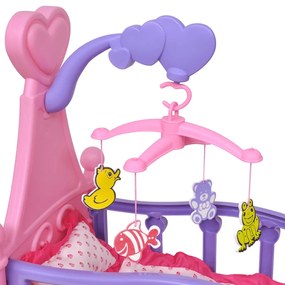 vidaXL Poppenbed voor kinderen kinderkamer roze + paars