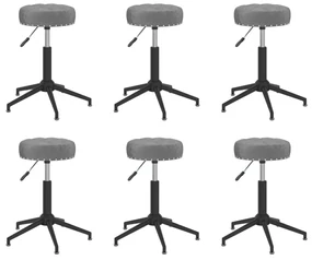 vidaXL Eetkamerstoelen draaibaar 6 st fluweel donkergrijs