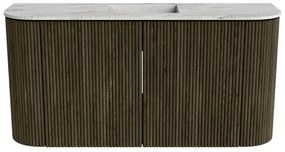 Mondiaz Joya DLux 85cm toiletmeubel ronding links/rechts shadow met wastafel faye midden zonder kraangat glace