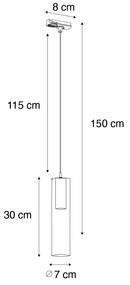 Moderne hanglamp zwart voor railsysteem 1-fase - Iconic Lloyd Modern GU10 Binnenverlichting Lamp