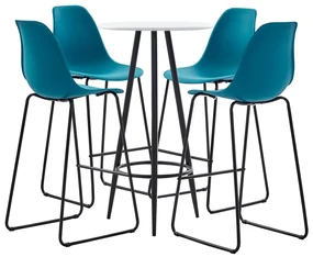 vidaXL 5-delige Barset kunststof turquoise