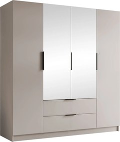 Kledingkast Closico Cadron II, Kasjmier, Zwart, 216x200x60cm, 203 kg, Kledingkast deuren: Met scharnieren