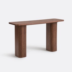Essenhouten gefineerde wandtafel met walnootbeits, Latti