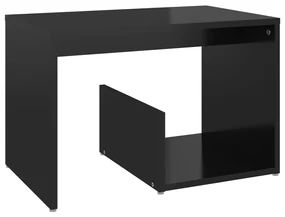 vidaXL Bijzettafel 59x36x38 cm spaanplaat hoogglans zwart