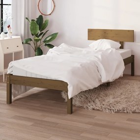 vidaXL Bedframe massief grenenhout honingbruin 90x190 cm UK Single