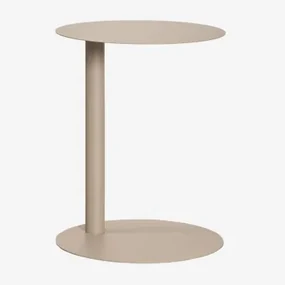 Ronde Bijzettafel Ø40 Cm In Roestvrij Staal Yannik Moka Bruin - Sklum