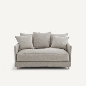 2-zits slaapbank in structuurviscose en linnen, LAZARE