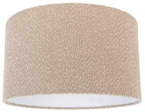 Stoffen lampenkap beige met teddy stof 35/35/20 Modern cilinder / rond rond