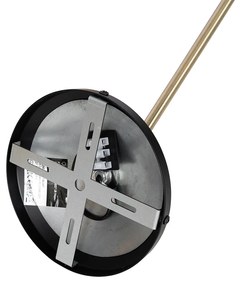 Retro plafondlamp zwart met brons - Milou