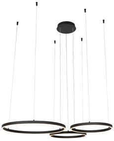 Hanglamp zwart incl. LED 3-staps dimbaar 3-lichts - Anello Binnenverlichting Lamp