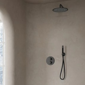 Saniclear Iron Pro inbouwregendouche 20cm rond met wandarm gunmetal