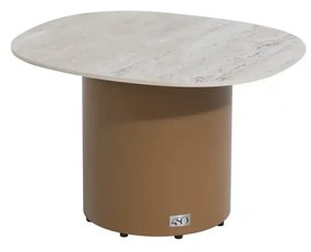 4 Seasons Outdoor Sofie loungetafel amber met zandkleurig keramisch blad 50 x 60 cm Bijzettafel   beige weerbestendig