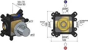 Hotbath Cobber inbouwbox horizontaal CB7001H