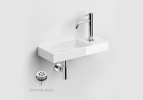 Clou Mini Wash Me keramische fontein 45cm wit glans met Freddo toiletkraan chroom