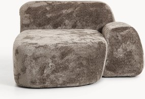 Teddy bouclé chaise-hoekmodule Wolke