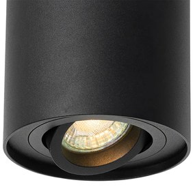 Moderne plafondSpot / Opbouwspot / Plafondspot zwart draai- en kantelbaar - Rondoo up Modern GU10 Binnenverlichting Lamp