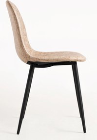 Set 4 Black Teok Kunstlederen Stoelen