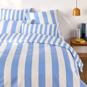 Dekbedovertrek in katoen, Hendaye blauw