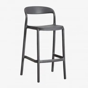 Set Van 4 Stapelbare Hoge Krukken Van Polypropyleen Brenza Grijs – Grafiet & ↑65 Cm - Sklum