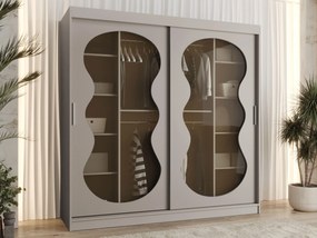 Kledingkast Hartford 532, Kasjmier, 200x200x62cm, 170 kg, Kledingkast deuren: Schuivend, Aantal planken: 5, Aantal planken: 5