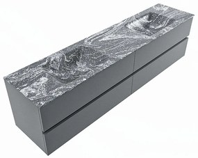 Mondiaz Vica DLux badmeubel 200cm plata 4 lades met wastafel lava dubbel zonder kraangat