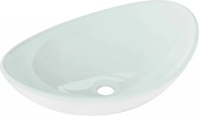 Mexen Sonia glazen opzetwastafel 54 x 37 cm, wit - 24145430