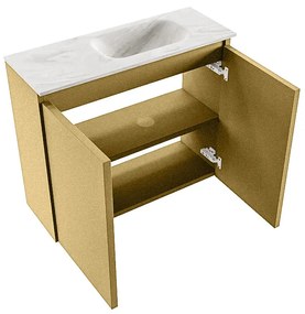 Mondiaz Ture DLux toiletmeubel 60cm oro met wastafel ostra rechts zonder kraangat