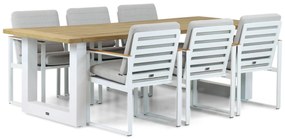 Tuinset 6 personen 240 cm Aluminium Wit Santika Furniture Soray