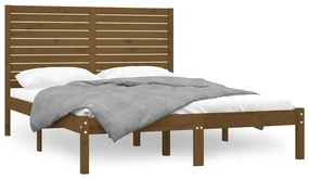 vidaXL Bedframe massief hout honingbruin 150x200 cm 5FT King Size