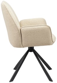 YUNI Creme (stof Monza 90) - MODERNE GESTOFFEERDE DRAAISTOEL VOOR WOONKAMER/EETKAMER/LOFT KANTOOR