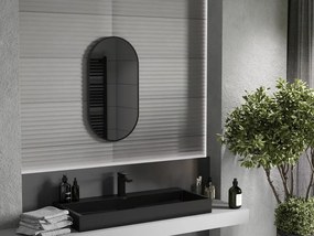 Mexen Loft ovale badkamer spiegel 75 x 40 cm, zwarte lijst - 9851-075-040-000-70