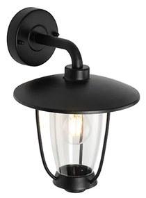 Moderne buiten wandlamp zwart met helder glas - Khana