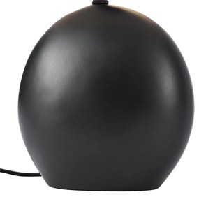 Japandi tafellamp zwart met linnen kap - Timo