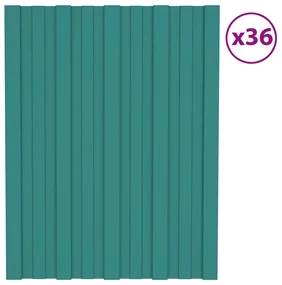 vidaXL Dakpanelen 36 st 60x45 cm gegalvaniseerd staal groen