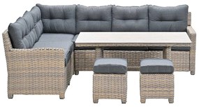 Garden Impressions Alaska lounge dining set 5-delig links - light teak vironwood