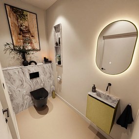 Mondiaz Ture DLux toiletmeubel 40cm oro met wastafel glace rechts zonder kraangat