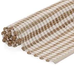 vidaXL Vloerkleed 120x180 cm handgeweven jute naturel en wit