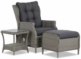 Bistroset 1 persoon  Wicker Grijs Garden Collections New Castle