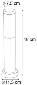 Buitenlamp paal antraciet met opaal 45 cm IP44 - Rox Modern E27 IP44 Buitenverlichting cilinder / rond rond